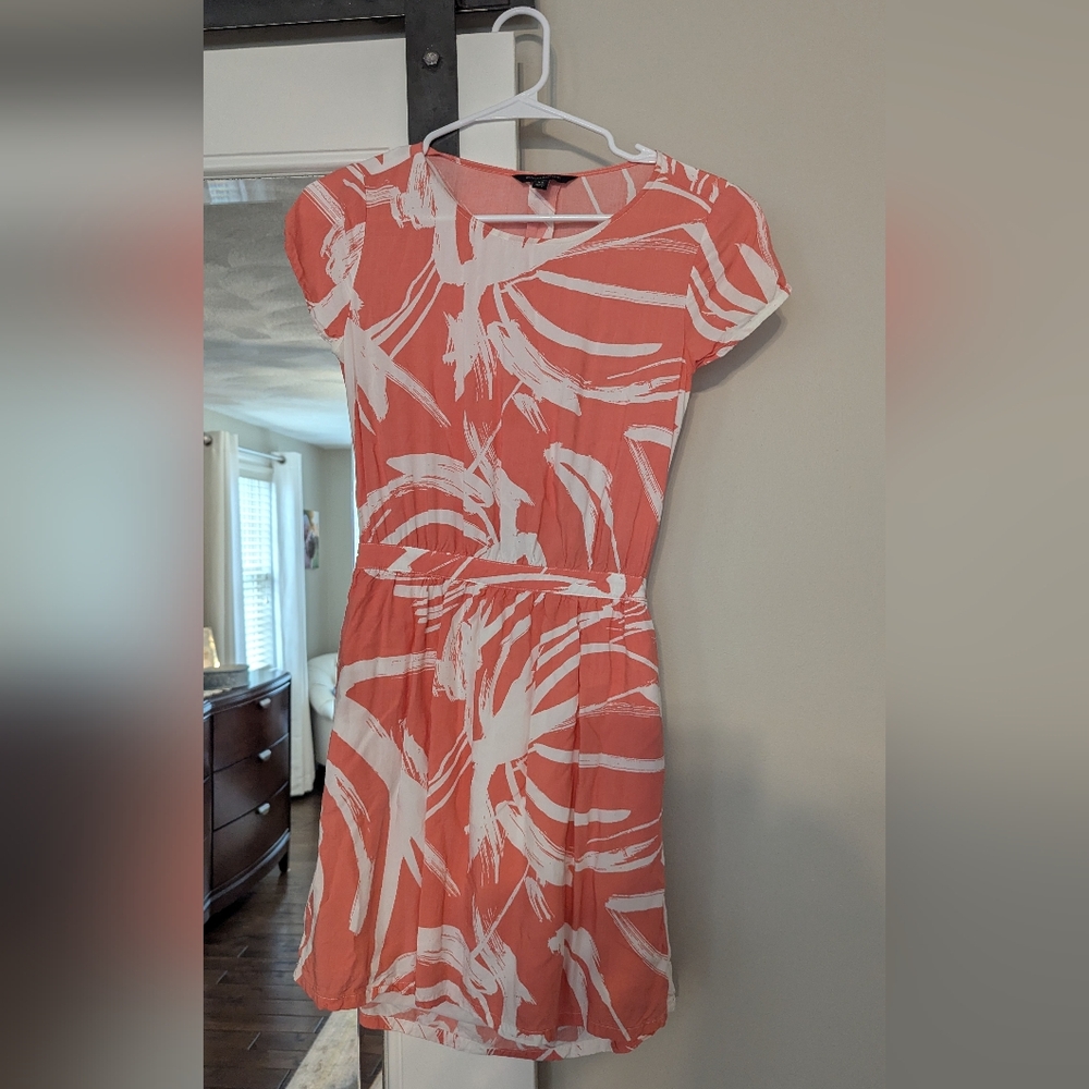 Banana Republic Coral and White Women's Dress